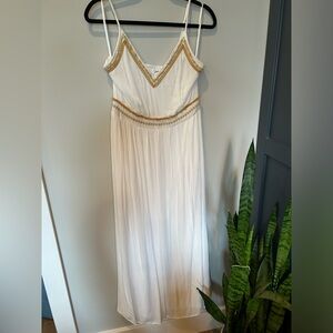 White and gold maxi dress